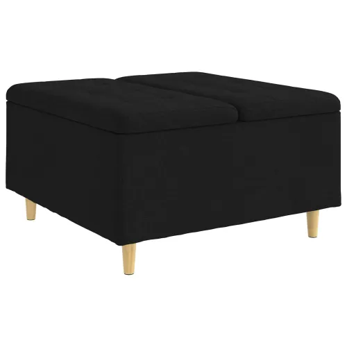 Otoman s pohranom Crna 80 x 80 x 45 cm tkanina - Crna 80 cm Tkanina Cijena