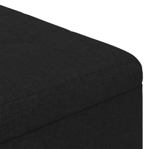 Otoman s pohranom Crna 80 x 80 x 45 cm tkanina - Crna 80 cm Tkanina Cijena