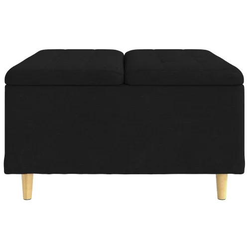 Otoman s pohranom Crna 80 x 80 x 45 cm tkanina - Crna 80 cm Tkanina Cijena