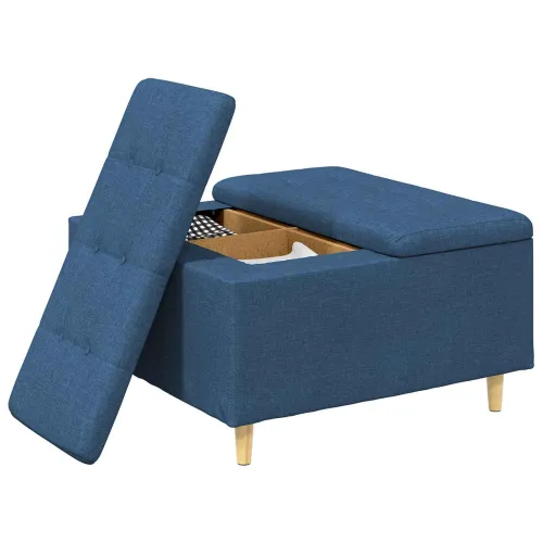 Otoman s pohranom Plava 80 x 80 x 45 cm tkanina - Plava 80 cm Tkanina Cijena