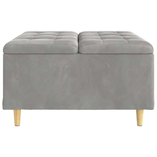 Otoman s pohranom Svijetlo siva 80 x 80 x 45 cm Baršun - Svjetlosiva 80 cm Baršun Cijena