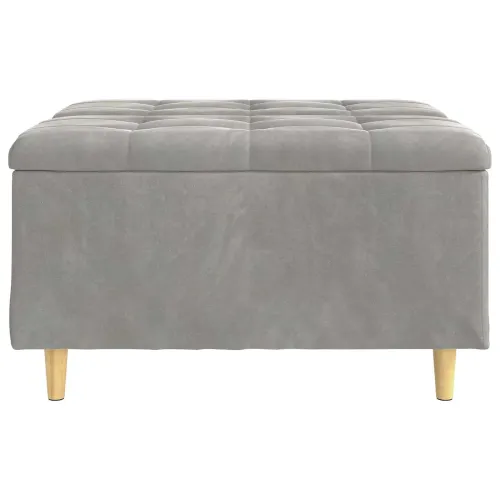 Otoman s pohranom Svijetlo siva 80 x 80 x 45 cm Baršun - Svjetlosiva 80 cm Baršun Cijena