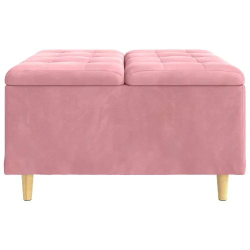 Otoman s pohranom Ružičasta 80 x 80 x 45 cm Baršun - Ružičasta 80 cm Baršun Cijena