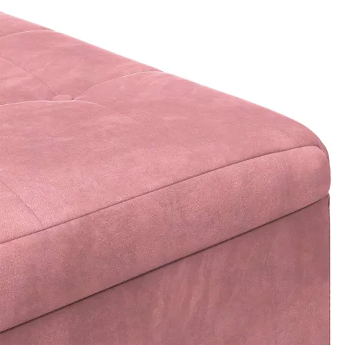 Otoman s pohranom Ružičasta 80 x 80 x 45 cm Baršun - Ružičasta 80 cm Baršun Cijena