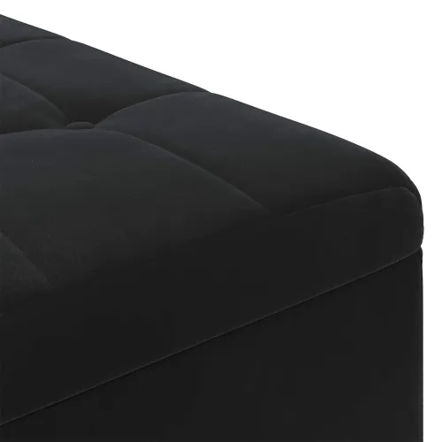 Otoman s pohranom Crna 80 x 80 x 45 cm Baršun - Crna 80 cm Baršun Cijena