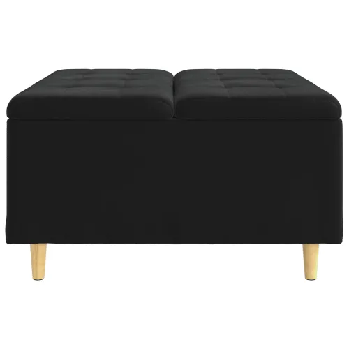 Otoman s pohranom Crna 80 x 80 x 45 cm Baršun - Crna 80 cm Baršun Cijena