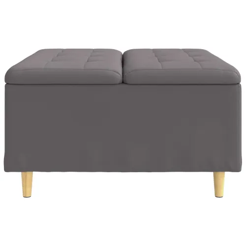 Otoman s pohranom Sivi 80 x 80 x 45 cm Umjetna koža - Sivi 80 cm Umjetna koža Cijena