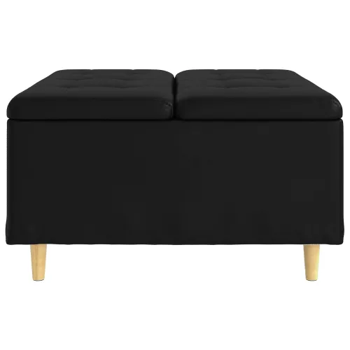 Otoman s pohranom Crna 80 x 80 x 45 cm Umjetna koža - Crna 80 cm Umjetna koža Cijena