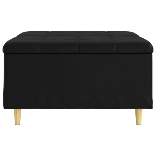 Otoman s pohranom Crna 80 x 80 x 45 cm Umjetna koža - Crna 80 cm Umjetna koža Cijena
