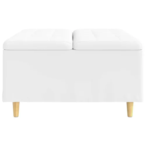 Otoman s pohranom Bijeli 80 x 80 x 45 cm Umjetna koža - Bijeli 80 cm Umjetna koža Cijena