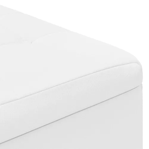 Otoman s pohranom Bijeli 80 x 80 x 45 cm Umjetna koža - Bijeli 80 cm Umjetna koža Cijena