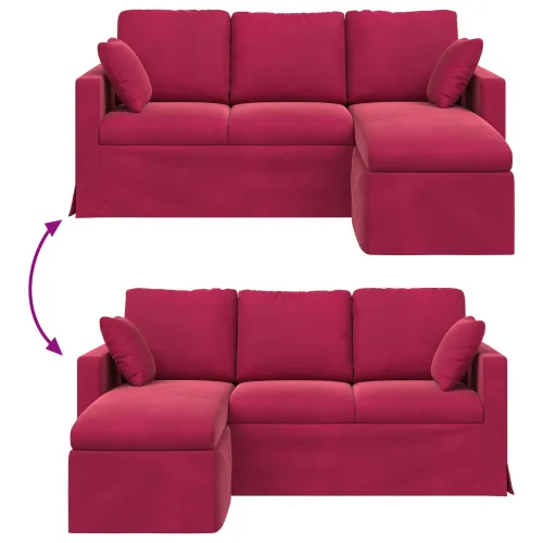 Sofa Vinska crvena 178 x 134 x 80 cm Baršun - boja crnog vina 160 cm Cijena