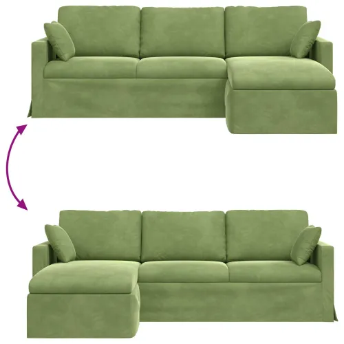 Sofa Svijetlo zelena 228 x 134 x 80 cm Baršun - Svijetlo zelena 210 cm Cijena