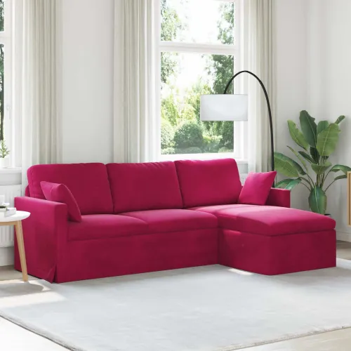 Sofa Vinska crvena 228 x 134 x 80 cm Baršun - boja crnog vina 210 cm Cijena