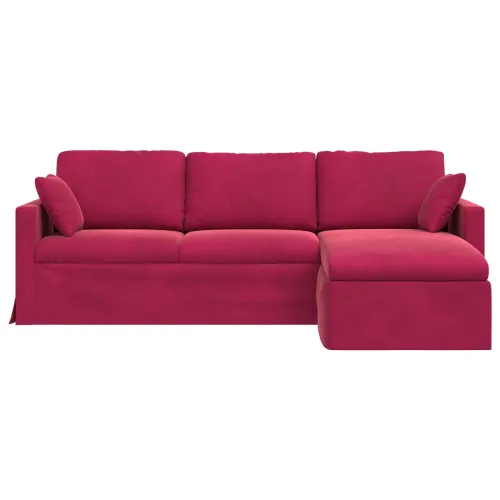 Sofa Vinska crvena 228 x 134 x 80 cm Baršun - boja crnog vina 210 cm Cijena
