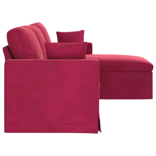 Sofa Vinska crvena 228 x 134 x 80 cm Baršun - boja crnog vina 210 cm Cijena