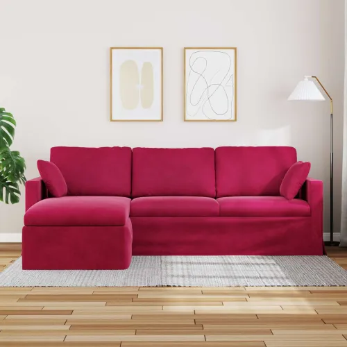 Sofa Vinska crvena 228 x 134 x 80 cm Baršun - boja crnog vina 210 cm Cijena