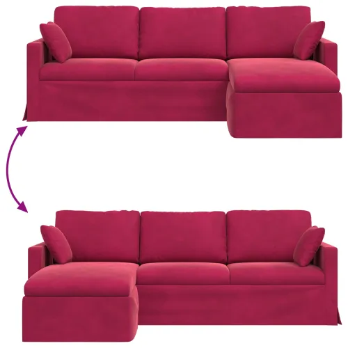 Sofa Vinska crvena 228 x 134 x 80 cm Baršun - boja crnog vina 210 cm Cijena