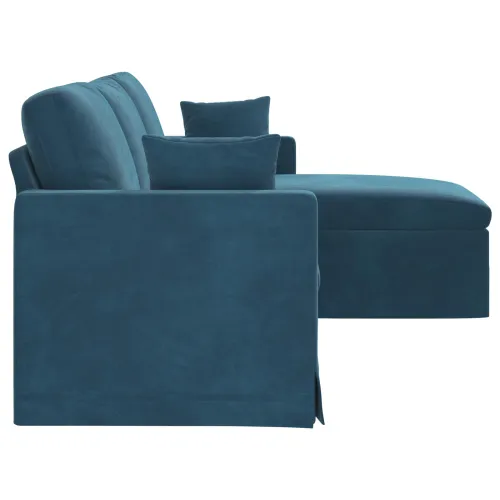 Sofa Plava 228 x 134 x 80 cm Baršun - Plava 210 cm Cijena