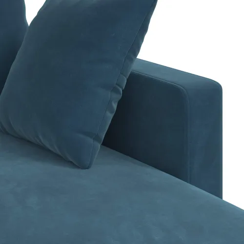 Sofa Plava 228 x 134 x 80 cm Baršun - Plava 210 cm Cijena