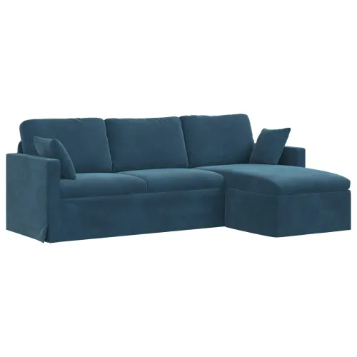 Sofa Plava 228 x 134 x 80 cm Baršun - Plava 210 cm Cijena