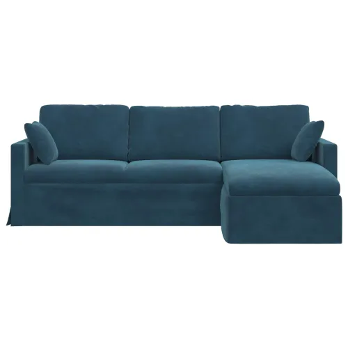 Sofa Plava 228 x 134 x 80 cm Baršun - Plava 210 cm Cijena