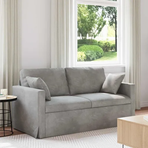 Sofa Svijetlo siva 158 x 78 x 80 cm Baršun - Svjetlosiva 140 cm Cijena