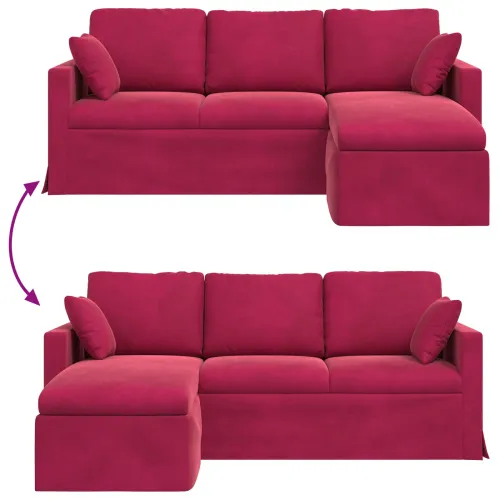 Sofa Vinska crvena 198 x 134 x 80 cm Baršun - boja crnog vina 180 cm Cijena