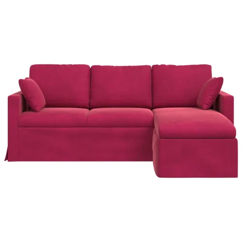 Sofa Vinska crvena 198 x 134 x 80 cm Baršun - boja crnog vina 180 cm Cijena