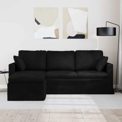 Sofa Crna 198 x 134 x 80 cm Baršun - Crna 180 cm Cijena