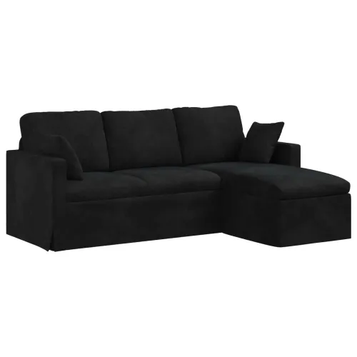 Sofa Crna 198 x 134 x 80 cm Baršun - Crna 180 cm Cijena