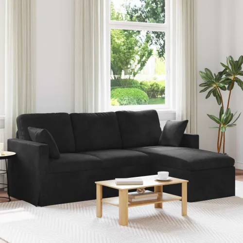 Sofa Crna 198 x 134 x 80 cm Baršun - Crna 180 cm Cijena