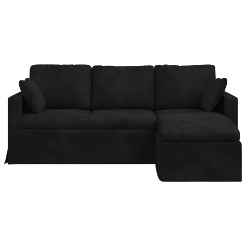 Sofa Crna 198 x 134 x 80 cm Baršun - Crna 180 cm Cijena