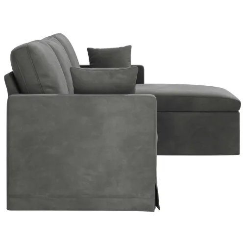 Sofa Tamno siva 228 x 134 x 80 cm Baršun - Tamno siva 210 cm Cijena