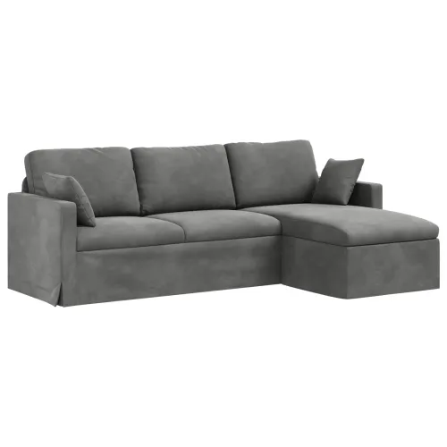 Sofa Tamno siva 228 x 134 x 80 cm Baršun - Tamno siva 210 cm Cijena
