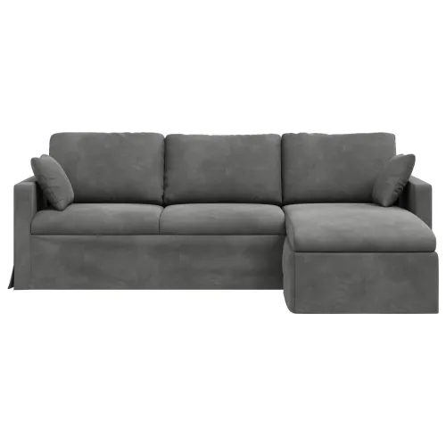Sofa Tamno siva 228 x 134 x 80 cm Baršun - Tamno siva 210 cm Cijena