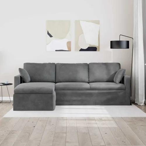 Sofa Tamno siva 228 x 134 x 80 cm Baršun - Tamno siva 210 cm Cijena