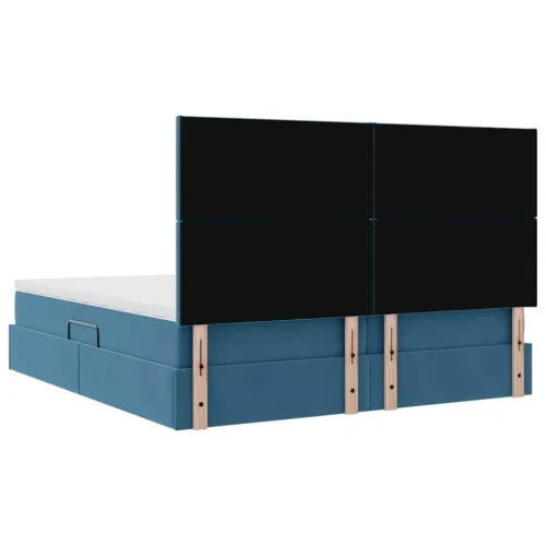 Krevet s od storage s pohranom Tamno plava 180 x 200 cm Baršun - Tamno plava 180 x 200 cm Gladak dizajn Cijena