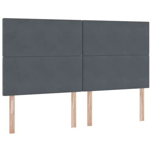 Krevet s od storage s uzglavljem Tamno siva 200 x 200 cm Baršun - Tamnosiva 200 x 200 cm Gladak dizajn Cijena