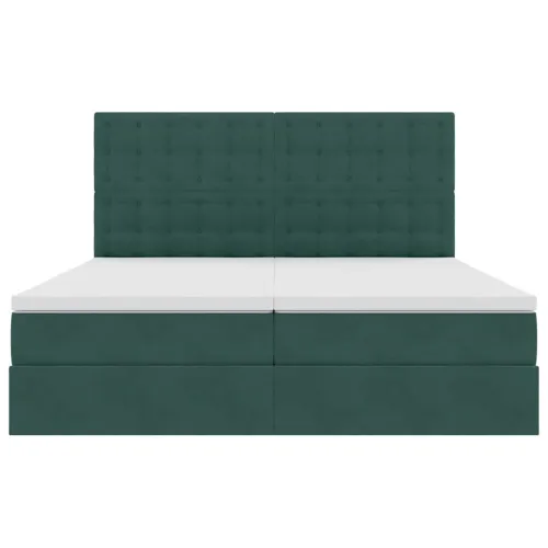 Krevet s od storage s pohranom Tamnozelena 180 x 200 cm Baršun - Tamnozelena 180 x 200 cm Gumbi Cijena