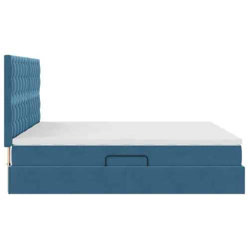 Krevet s od storage s pohranom Tamno plava 180 x 200 cm Baršun - Tamno plava 180 x 200 cm Gumbi Cijena