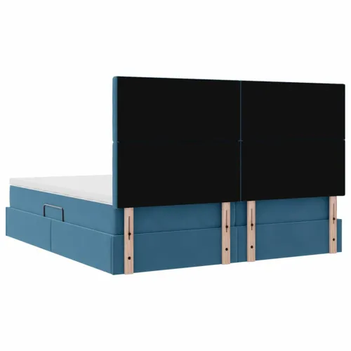 Krevet s od storage s pohranom Tamno plava 180 x 200 cm Baršun - Tamno plava 180 x 200 cm Gumbi Cijena