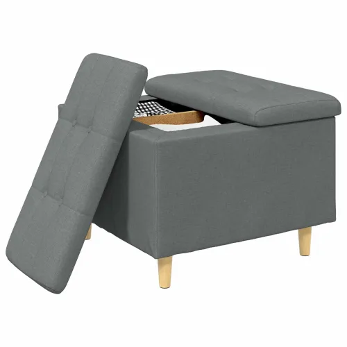 Otoman s pohranom Tamno siva 60 x 60 x 45 cm tkanina - Tamnosiva 60 cm Tkanina Cijena