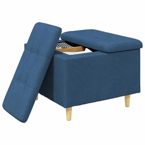 Otoman s pohranom Plava 60 x 60 x 45 cm tkanina - Plava 60 cm Tkanina Cijena