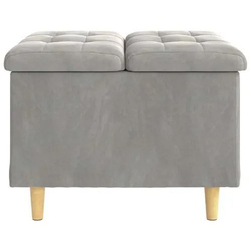 Otoman s pohranom Svijetlo siva 60 x 60 x 45 cm Baršun - Svjetlosiva 60 cm Baršun Cijena