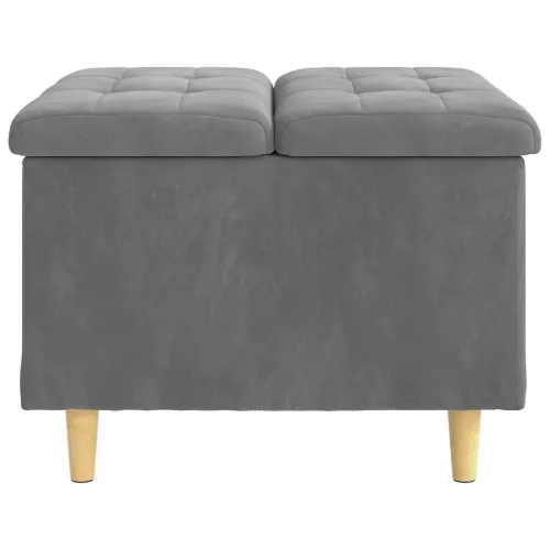 Otoman s pohranom Tamno siva 60 x 60 x 45 cm Baršun - Tamno siva 60 cm Baršun Cijena