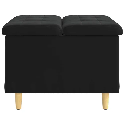 Otoman s pohranom Crna 60 x 60 x 45 cm Baršun - Crna 60 cm Baršun Cijena