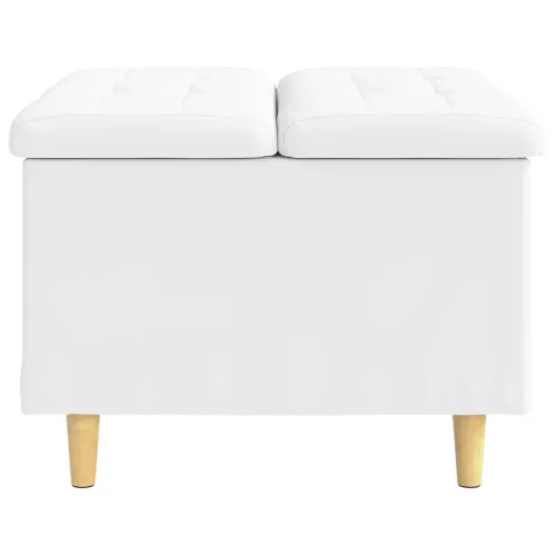 Otoman s pohranom Bijeli 60 x 60 x 45 cm Umjetna koža - Bijeli 60 cm Umjetna koža Cijena