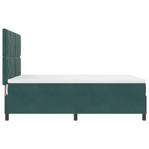 LED Box Spring Krevet Tamnozelena 140 x 200 cm Baršun - Tamnozelena 140 x 200 cm Dizajn s rombovima Cijena