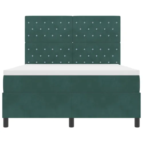 Box spring krevet Tamnozelena 140 x 200 cm Baršun - Tamnozelena 140 x 200 cm Kristal s dugmadima Cijena
